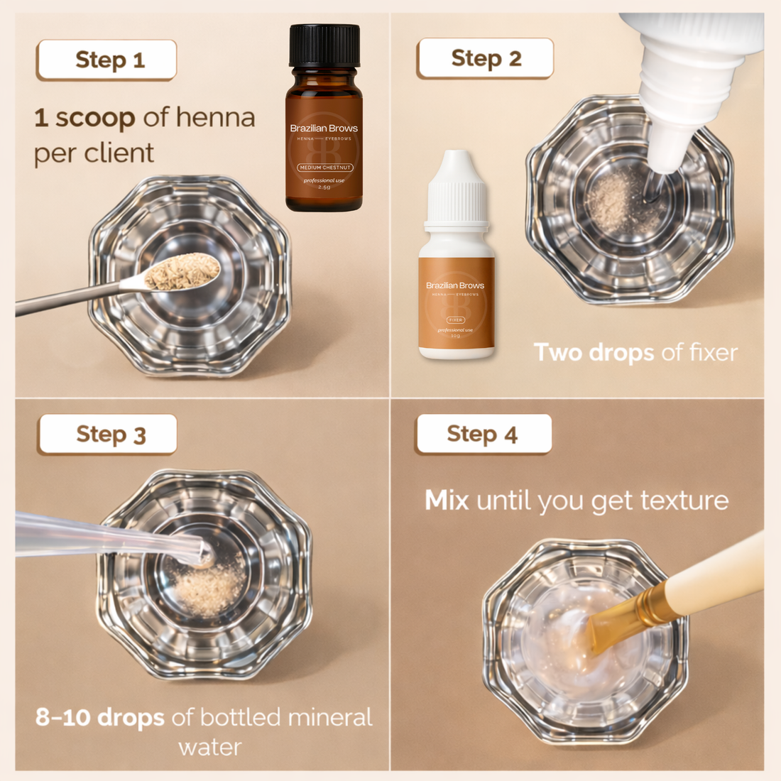 Ögonbrynshennakit – 6 färger